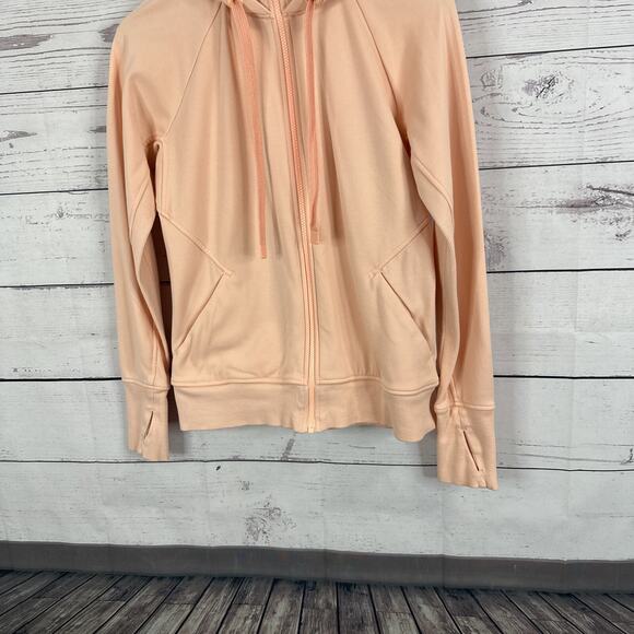 Athleta Sweatshirt Womens Medium Orange Triumph Sweater Athleisure Zip Jacket - Picture 3 of 12